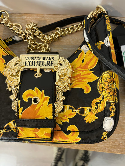 VERSACE JEANS COUTURE. Bolso doble asa y monedero hebilla dorada