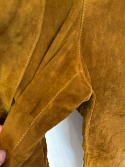 MON & PAU. Pantalón piel vuelta camel