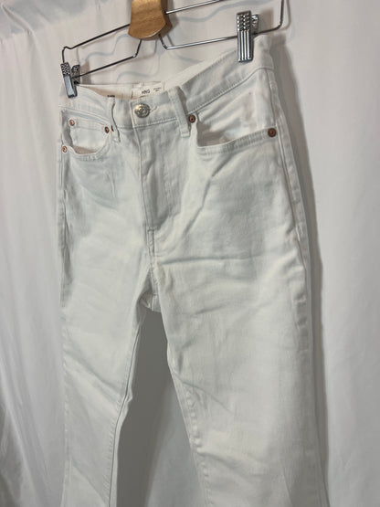 MANGO. White straight-leg denim. Size 38
