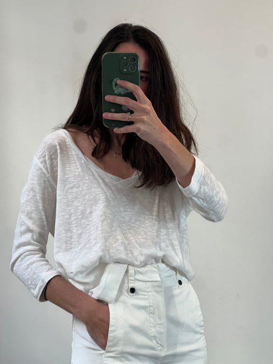 AMERICAN VINTAGE. Camiseta blanca manga larga