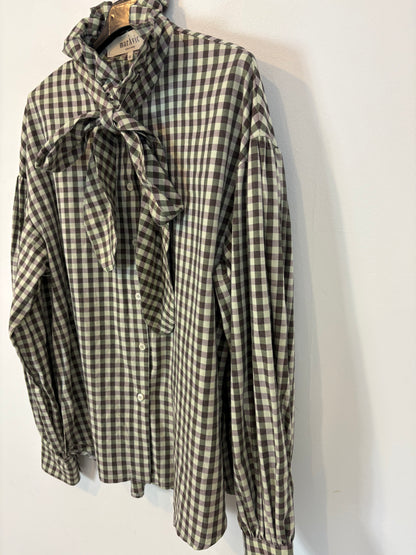 MARÁVIC. Camisa cuadros tonos verdes y rosas