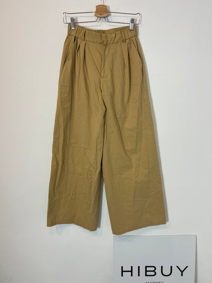 STRADIVARIUS. Camel-colored wide-leg trousers. Size 36
