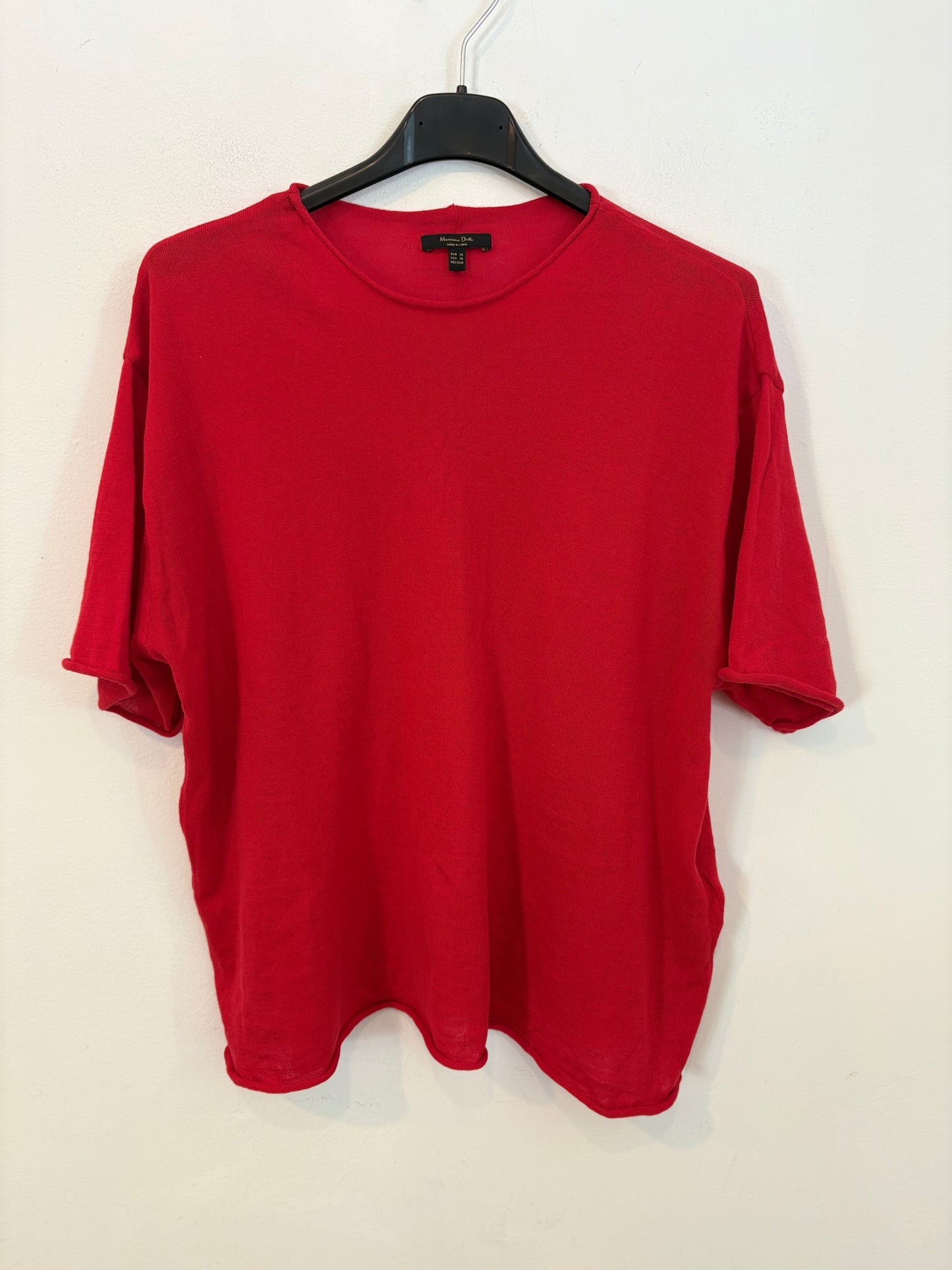 MASSIMO DUTTI. Top rojo algodón