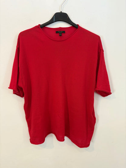 MASSIMO DUTTI. Top rojo algodón
