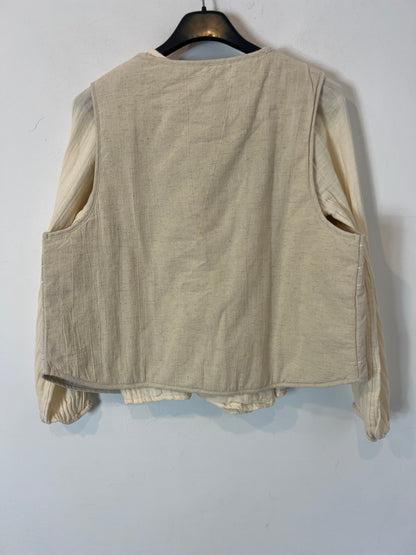 ZARA. Beige vest and blouse set. Size 13-14 years (XS)