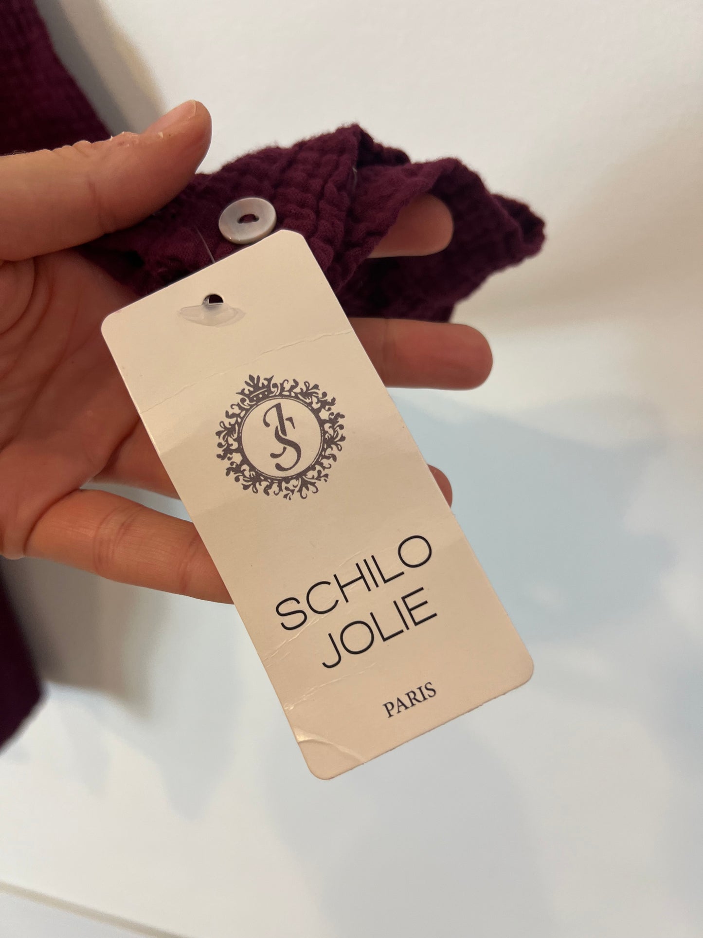 SCHILO JOLIE. Blusón algodón burdeos. T XL