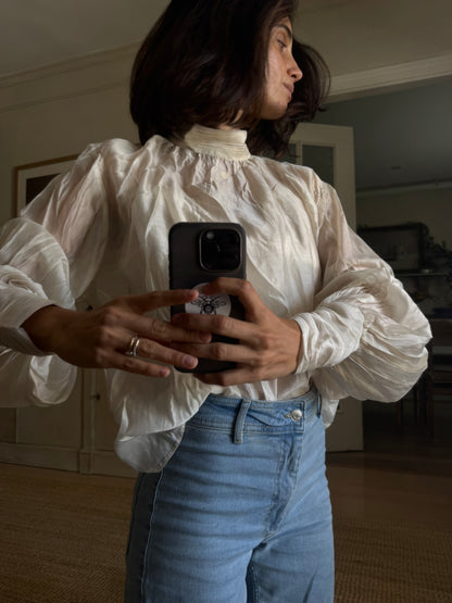 Beige blouse with perking collar Your (s/m)