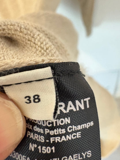 ISABEL MARANT. Vestido corto punto beige cremalleras