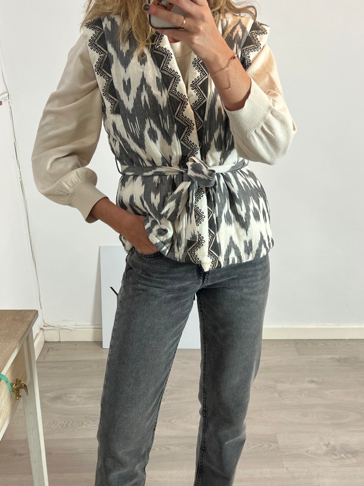 PITI CUITI. Chaleco acolcha estampado. T U (M)