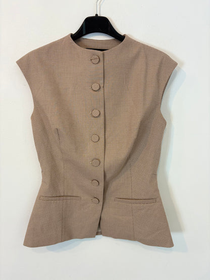 ZARA. Beige checked vest. Size XS