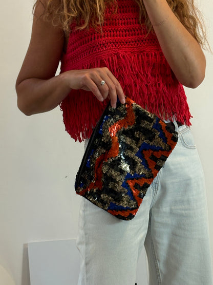 ZARA. Cartera de mano lentejuelas