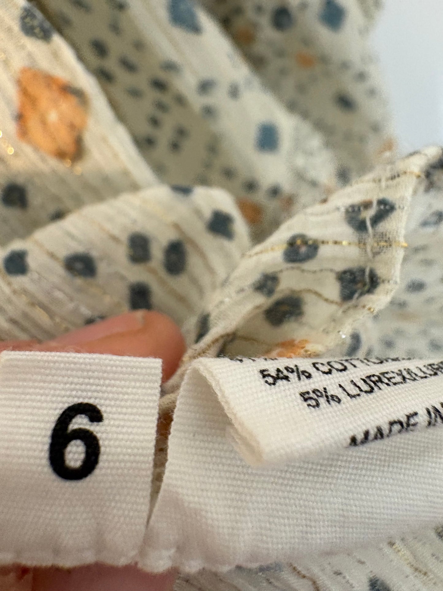 ULLA JOHNSON. Blusa estampada hilos brillo