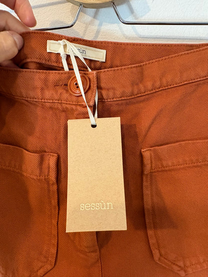 SESSÚN. Green corduroy trousers. Size 36