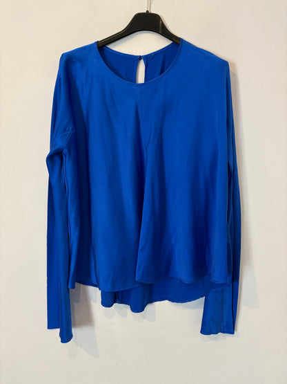 FORTE FORTE. Top seda azul fluido