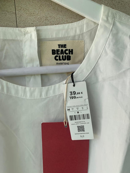 PARFOIS. Blusa blanca detalles en textura