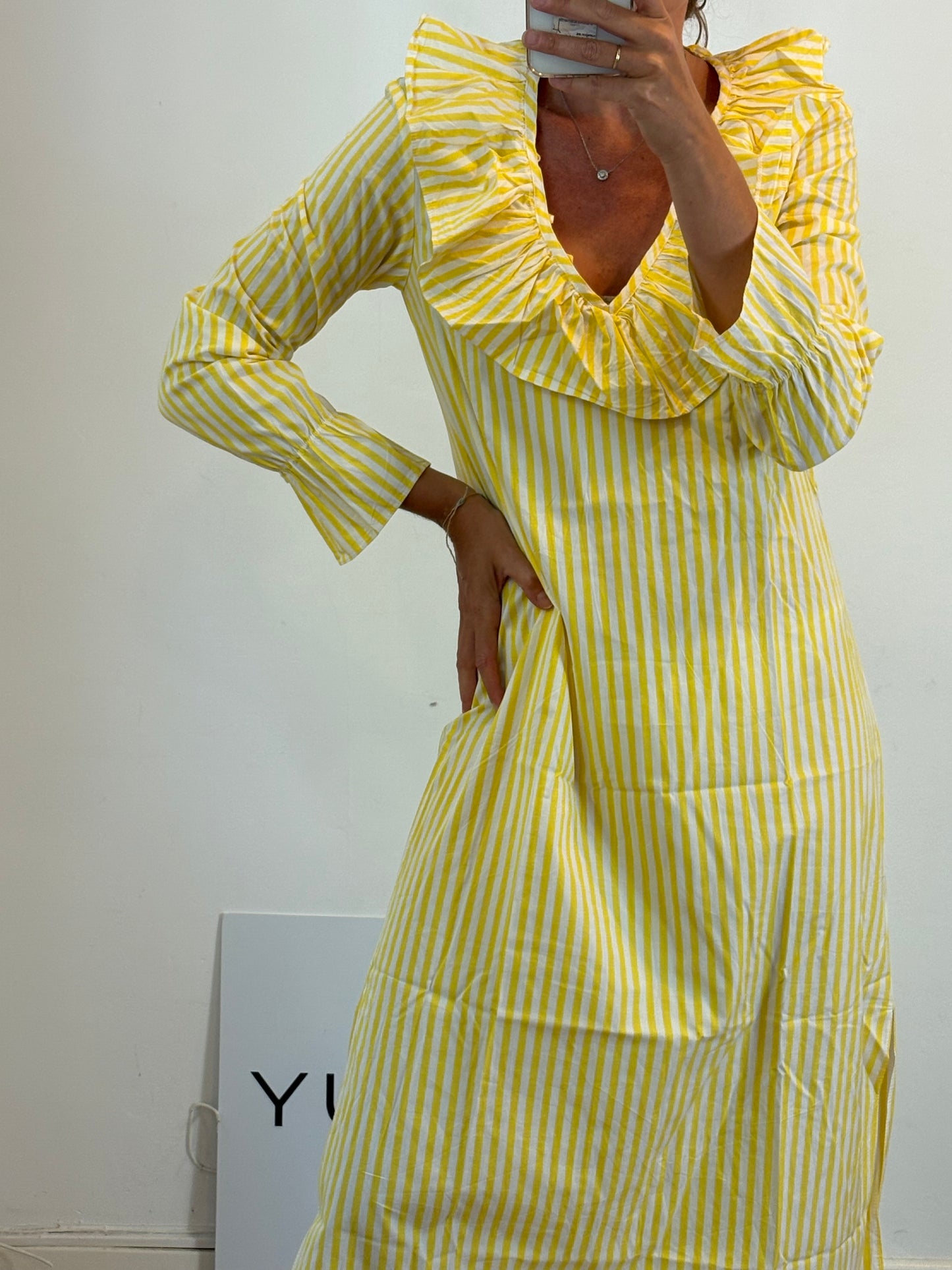 POPPELIN. Vestido largo rayas T.s