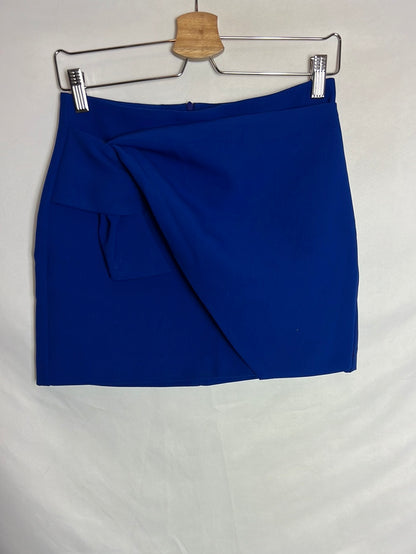 ZARA. Falda azul cruzada  T.s
