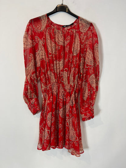 ZARA. Flowy printed short dress. TM
