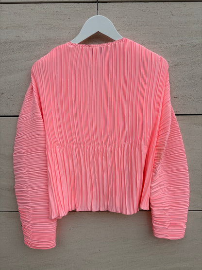 FORTE FORTE. Blusa fluida plisada flúor