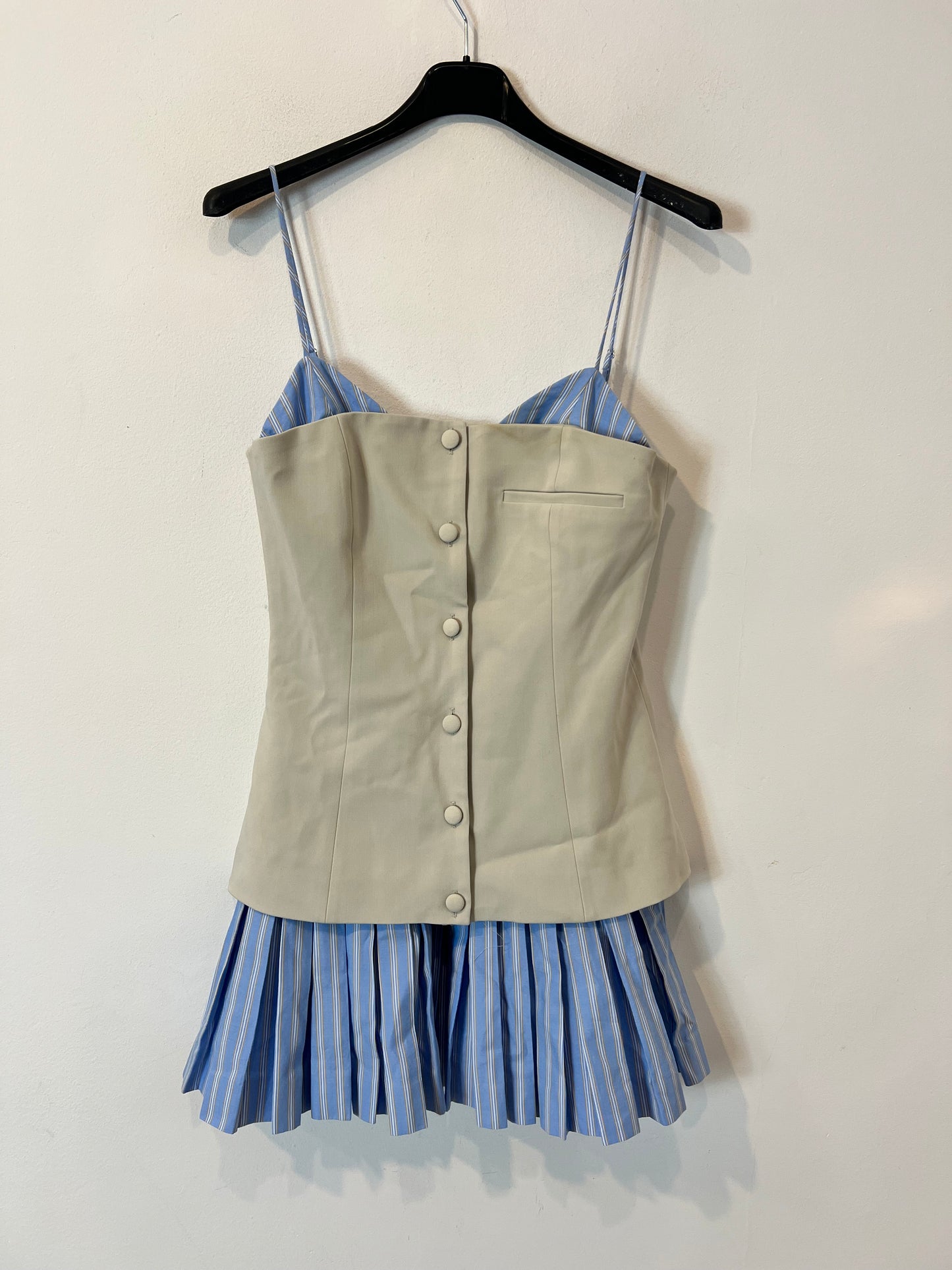 ZARA. Vestido corto corse beige