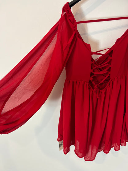 DAWN. Mono corto rojo fluido. T M