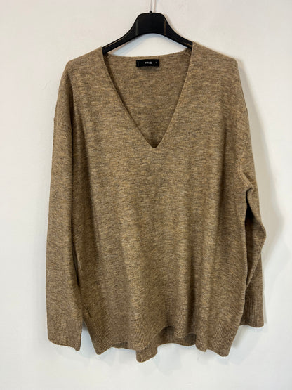 MANGO. Heathered beige sweater. TM
