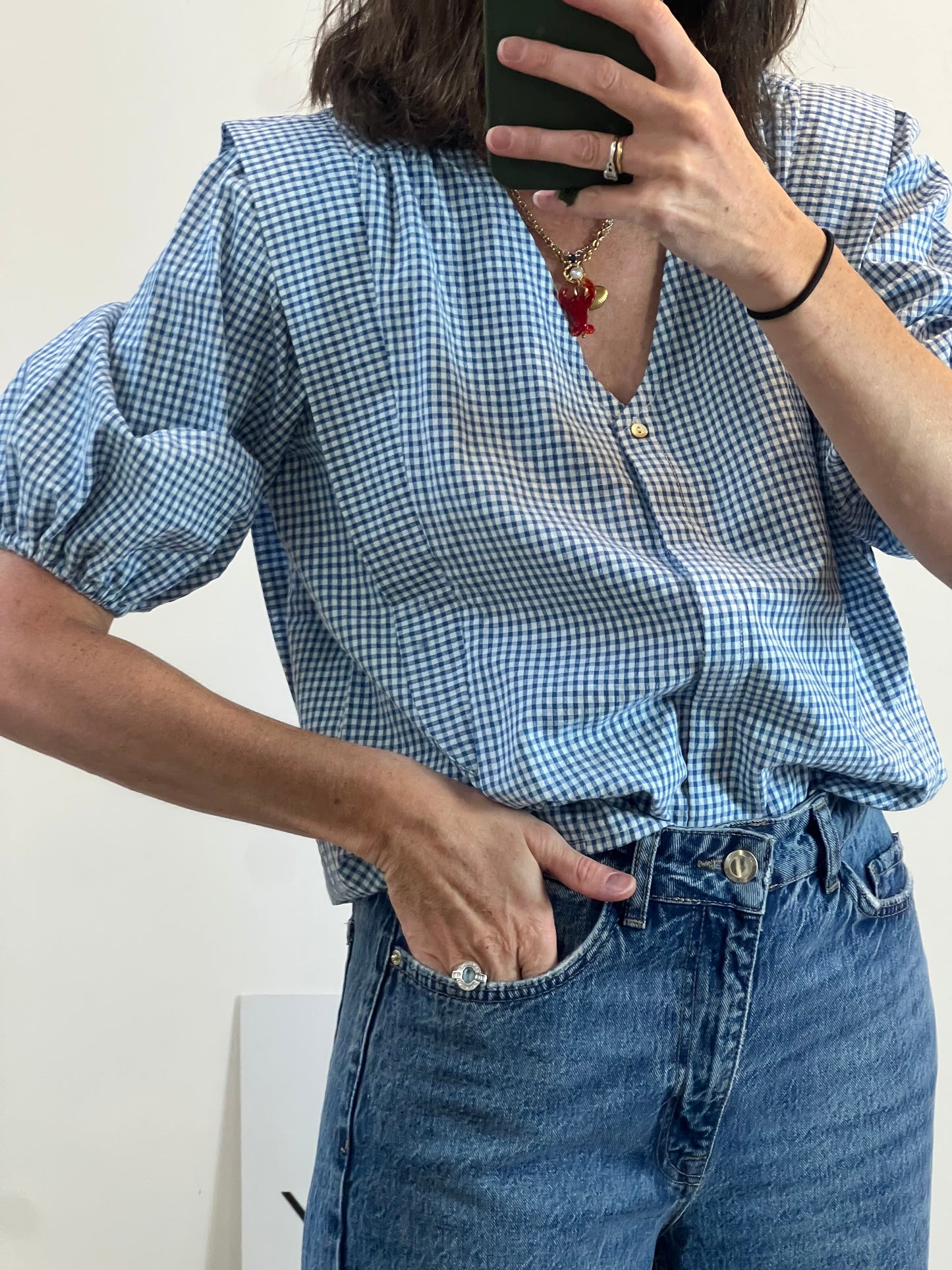 TRIANA BY C. Blusa cuadros azules T.s