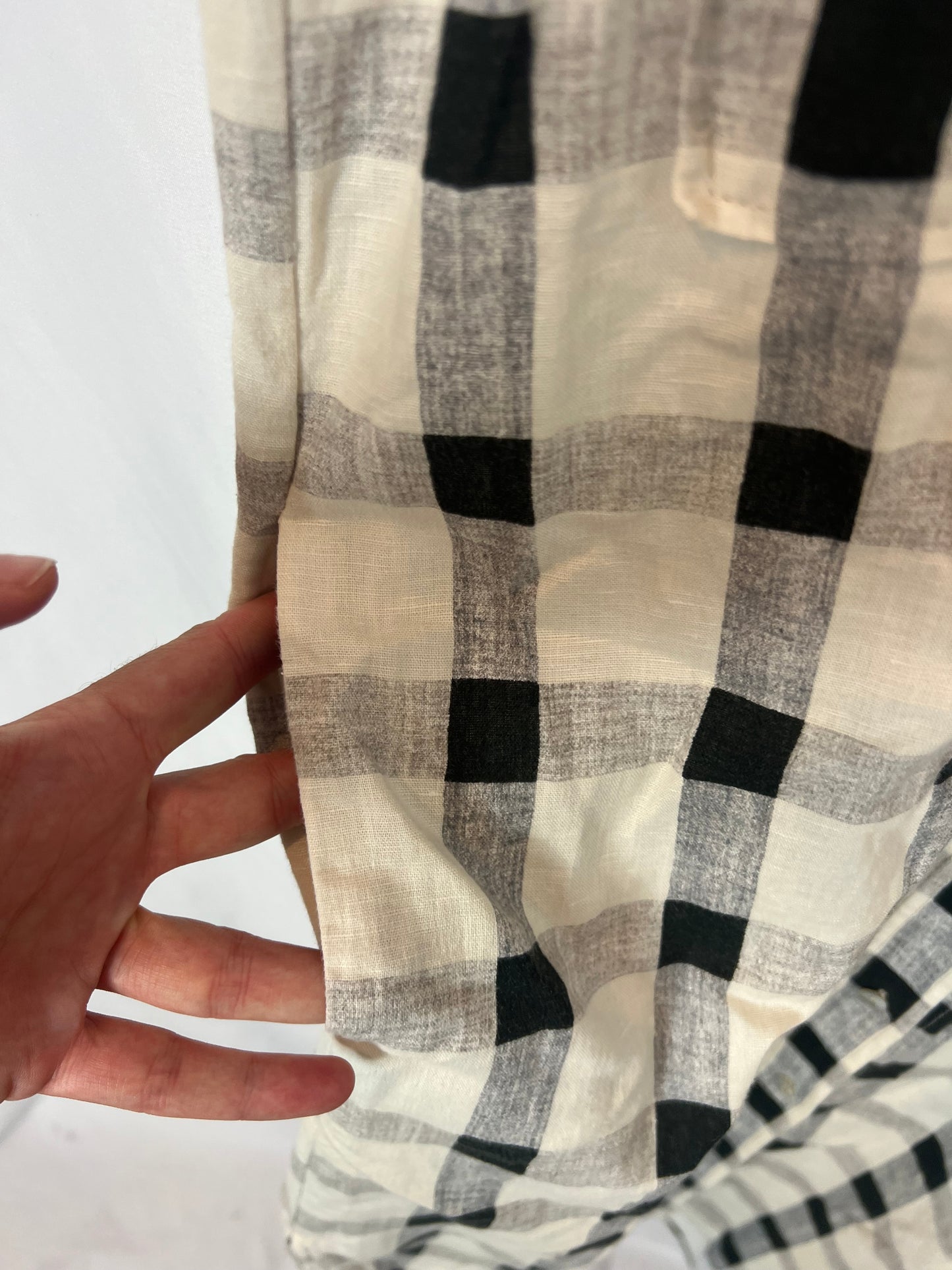 MASSIMO DUTTI. Vestido largo camisero cuadros. T 38