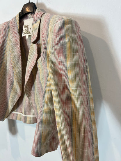 THE LABEL EDITION. Conjunto chaqueta y pantalón rayas. T XS/S