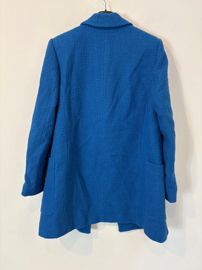 ZARA. Blazer larga tweed botones joya