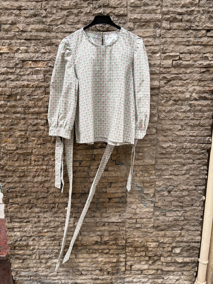 LITTLE OLIVE. Green liberty blouse. T.S.