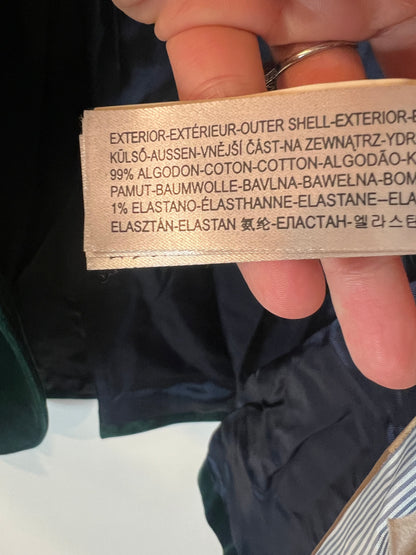 MASSIMO DUTTI. Green velvet blazer. Size 40