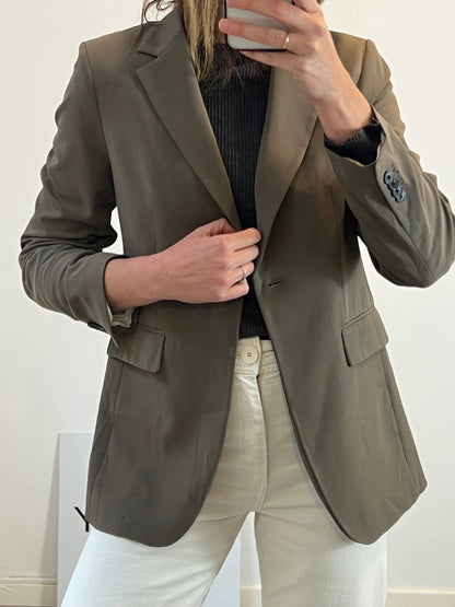 H&M. blazer fluida verde T.40