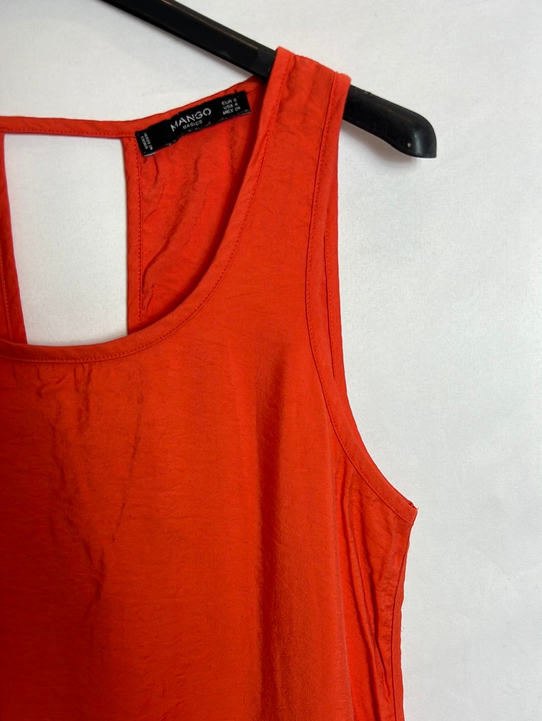 MANGO. Vestido corto naranja. T S