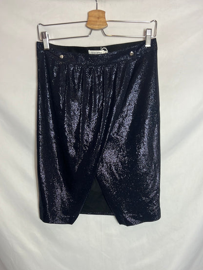 ROSEANNA. Shiny textured wrap skirt. Size 36