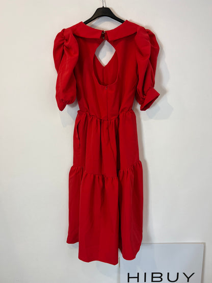 NECKIES. Vestido rojo volantes detalle espalda T.u(m)