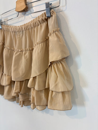 ISABEL MARANT. Falda beige seda. T 0 (XS/S)