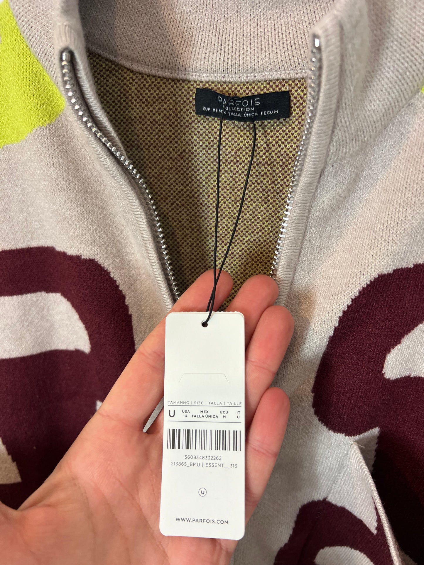 PARFOIS. Chaqueta punto estampada. TU(M)