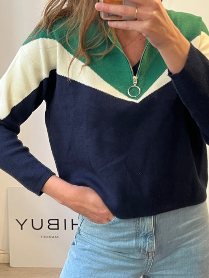 BISOU´S PROJECT. Jersey tricolor cremallera. T S