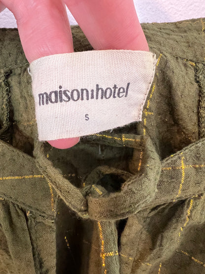 MAISON HOTEL. Green striped Ts blouse