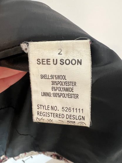 SEE U SOON. Abrigo lana jaspeado colores. T 2 (M)