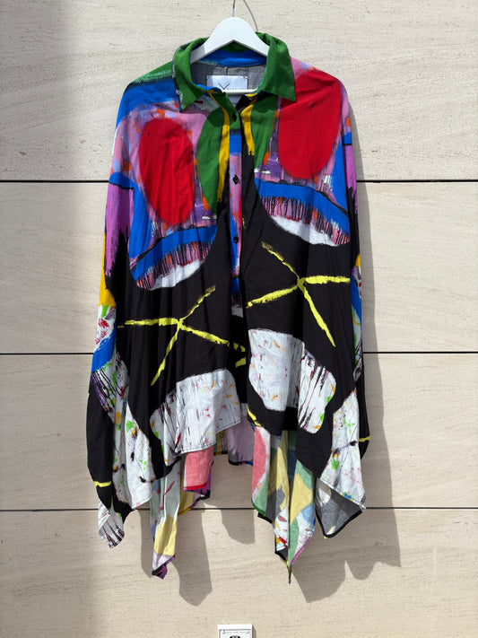 ARENA MARTINEZ. Blusa fluida estampado multicolor