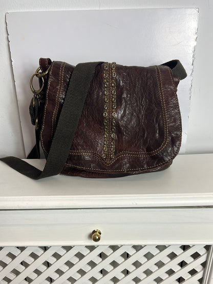 JOGSAW. Brown leather studded bag (Tara)