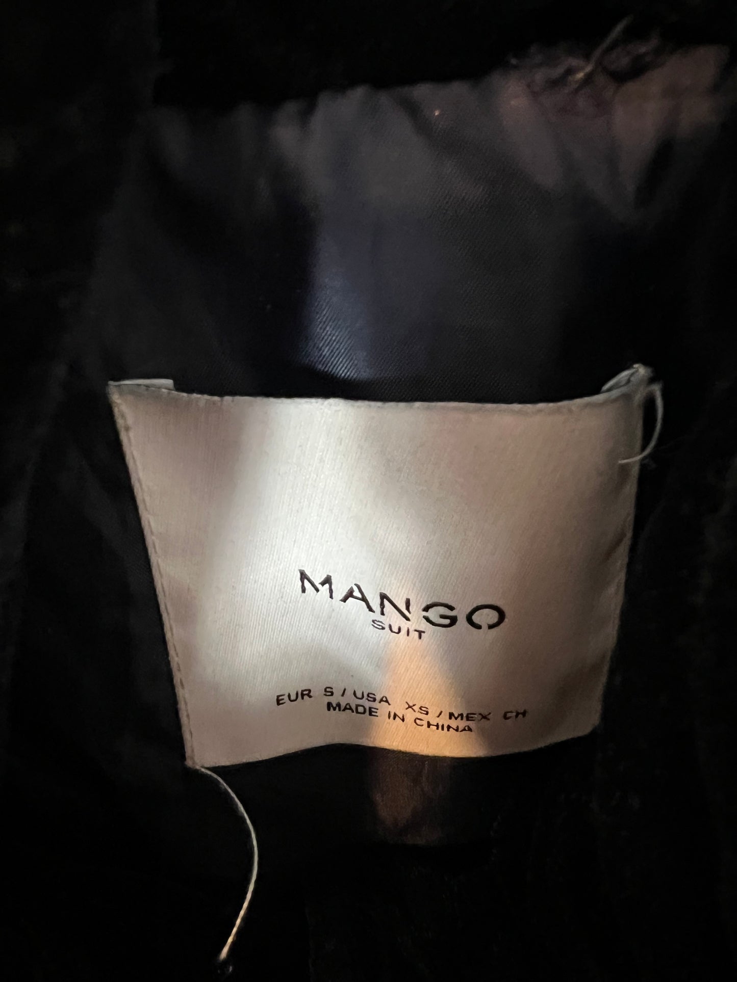 MANGO. Plumas azul oscuro terciopelo. T S