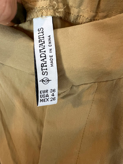 STRADIVARIUS. Camel-colored wide-leg trousers. Size 36