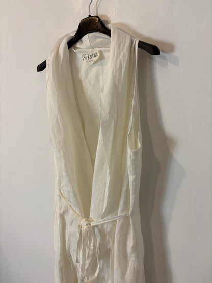 SON FINISTRA. Chaleco lino blanco