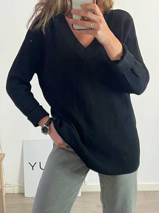 H&M. Jersey negro pico T.xs