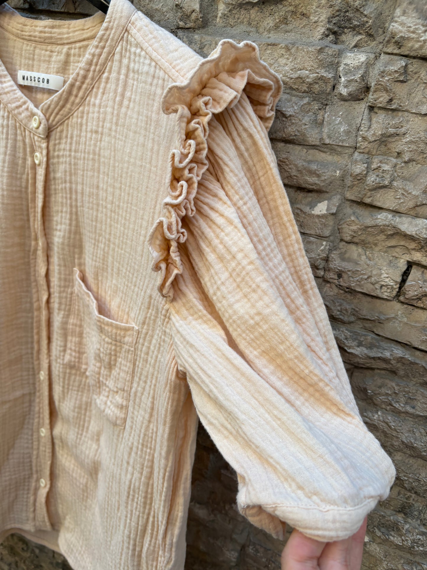 MASSCOB. Blusa manga farol tono pastel
