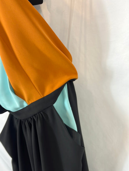 IQ. Vestido largo tricolor T.s