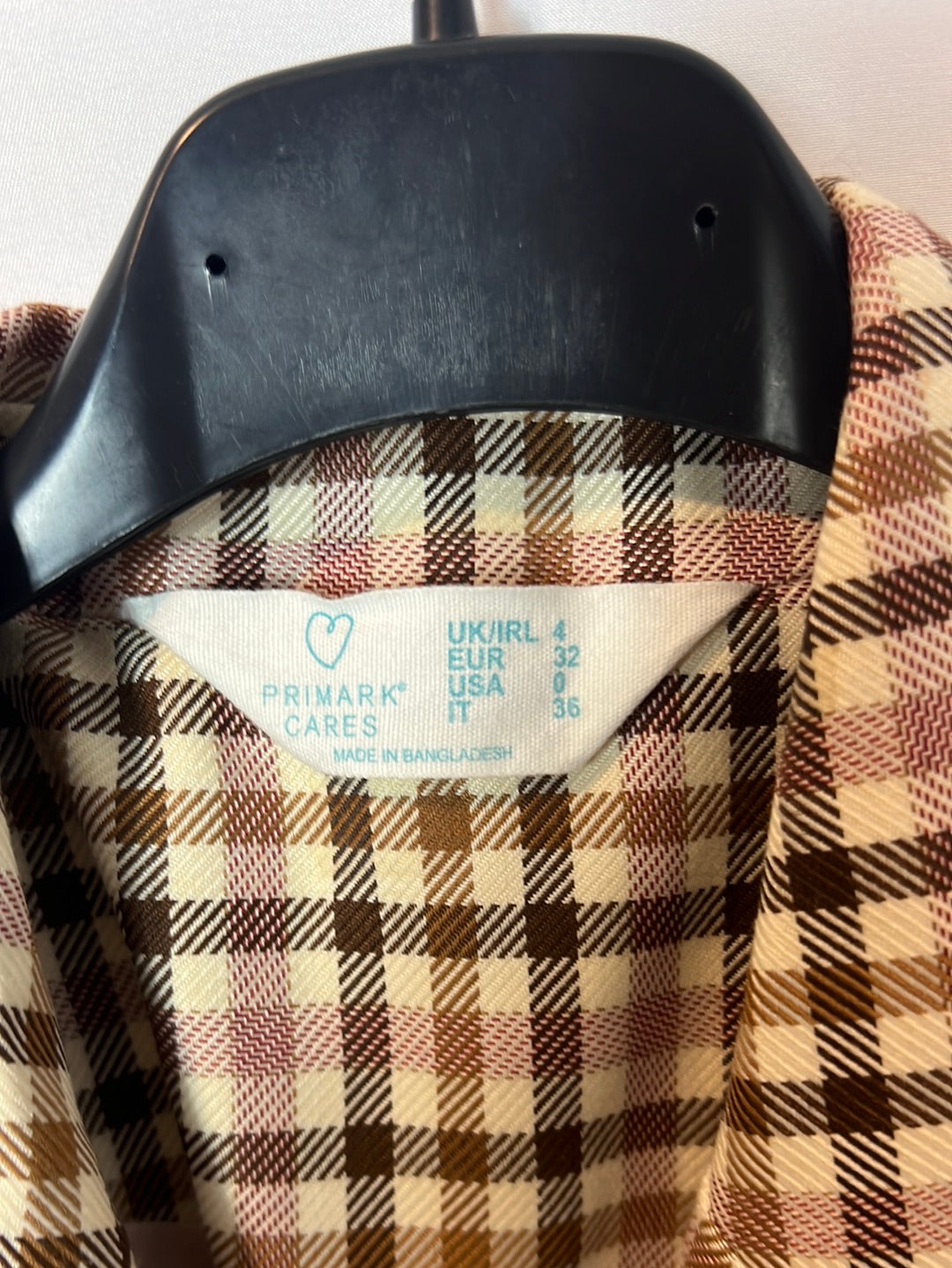 PRIMARK. Double-breasted checked blazer. Size XS